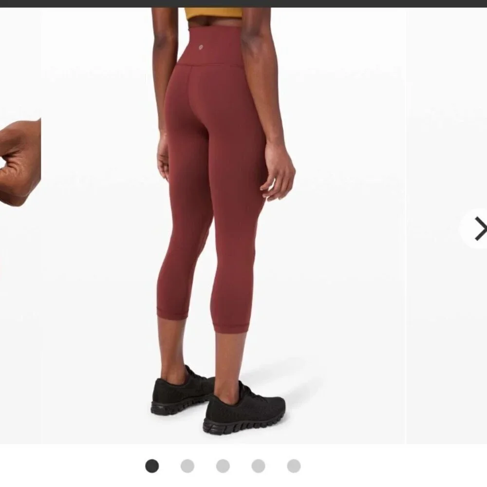 Lululemon Wunder Train Highrise crop leggings, Savannah red, Size 6 B159